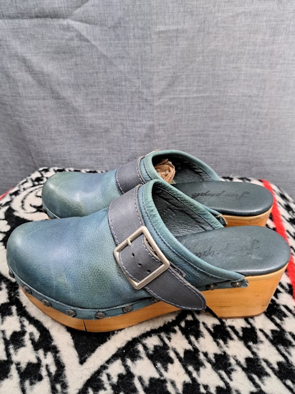 Women Free People Culver City Clogs Leather Green US size 8.5 or 9 - Picture 11 of 14